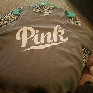 Pink Cold Shoulder Sweatshirt
